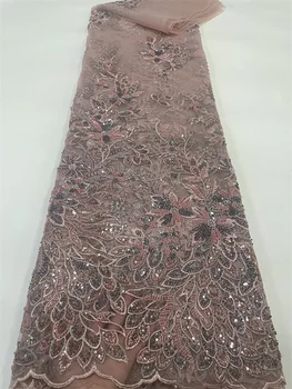 Prabanga Puošnios Nėrinių Rankų Darbo Karoliukai Nėrinių Audinio Prancūzijos Vestuvių Suknelė Vėliau Kaip Nigerija Tiulio Nėrinių Siuvinėjimo Net Nėriniai