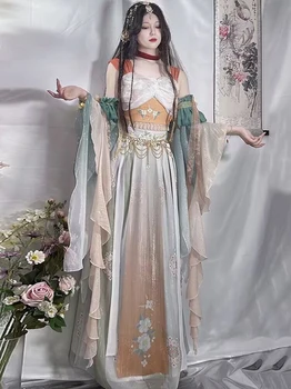 Senovės Kinų Hanfu Suknelė Moterims Helovinas Princesė Loulan Dunhuang Feitian Cosplay Kostiumų Šokių Suknelė Šalies Aprangą Hanfu Rinkiniai