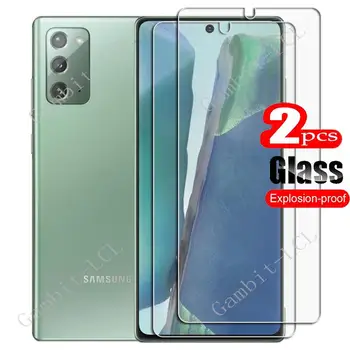 2VNT Samsung Galaxy Note20 Grūdintas Stiklas Paramos pirštų Atspaudų Atrakinti 20 Pastaba 5G N980F Telefono Screen Protector Kino Dangtis