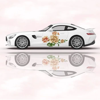 Individualizuotos Grožio Gėlių Lenktynių Automobilių Grafinis Decal Viso Kūno Vinilo Įvyniojimas Modernus Dizainas Vektorius Vaizdo Wrap Dekoratyvinis Lipdukas Automobilio Lipdukas