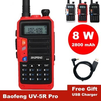 Baofeng Walkie Talkie 10km UV-5R Pro Didelės Galios 8W Du Būdu Radijo Dual Band Nešiojamų Kumpis Radijo USB Įkroviklį CB Radijo Siųstuvas