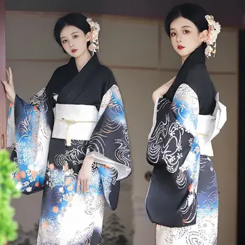 Kimonos Moteris 2023 Japonų Kimono Megztinis Cosplay Marškinėliai Palaidinė Japonijos Yukata Moterų Vasaros Paplūdimio Kimono Fotografijos Drabužiai