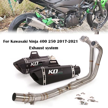51mm užsivilkti Visas Išmetimo Sistemos Vidurio Link Vamzdžio Pabėgti Duslintuvo Patarimas DB Žudikas Nerūdijančio Plieno Kawasaki Ninja 400 250 2017-2021