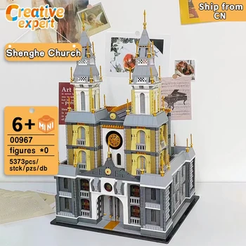 Mini Plytų 00967 Kūrybos Ekspertas Ss Naujas Shenghe Bažnyčios Pilies Street View 