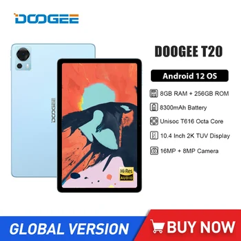 DOOGEE T20 Tablet PC 10.4 Colių 2K Ekranas Octa Core 8GB+256 GB 12nm Widevine L1 Trinkelėmis Keturios Hi-Res Lauke Sureguliuoti Garsiakalbiai 8300mAh Baterija