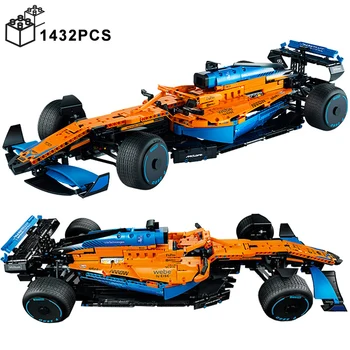 1432PCS Techninių Greičio Lenktynes McLaren Formulė F1 Automobilį, Statyba Blokai, 42141 Surinkti Plytų Transporto priemonės, Žaislai, Dovanos Suaugusių Berniukų