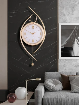 2022 naujas laikrodis sieninis laikrodis kambarį namuose modernios šviesos prabangių mados kūrybos paprasta atmosferą high-end garso išjungimo laikrodis
