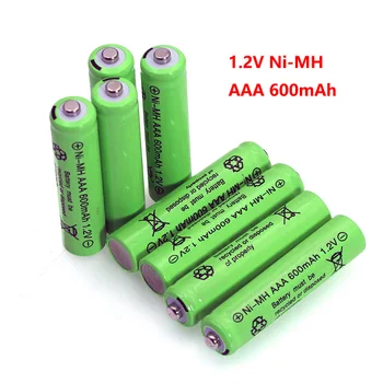 1.2 V NI-MH AAA Baterijos 600mAh Įkraunamos nimh Baterijos 1.2 V Ni-Mh aaa Elektros nuotolinio Valdymo automobilio Žaislas RC jes