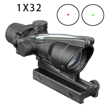 Taktinis Stiliaus 1X32 Raudonos, Žalios Dot Akyse Nekilnojamojo Optinio Pluošto Riflescope su 20mm Picatinny Rail už M16 Rifle Medžioklės Caza