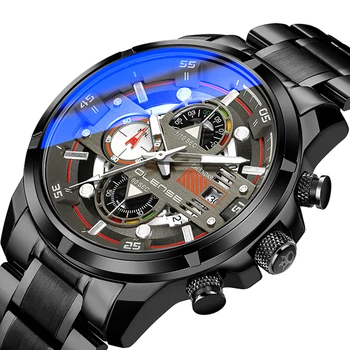 Vyriški Kvarcas Laikrodžiai 47mm Diametro Top Brand Prabanga OLENSE 9002 Verslo Laikrodžiai Šviesos Rankas Vandeniui Laikrodžiai Vyrams