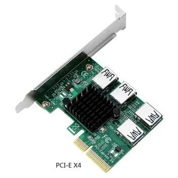 Atnaujinti PCIE 1 Iki 4 Extender PCI-E PCI-E Adapter PCI-Express Lizdas 1x 4x 16x USB 3.0 Stove Daugiklis Kortelės Konverteris Karšto