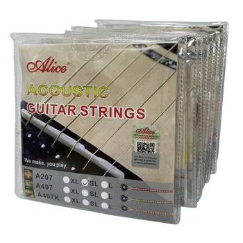 10Sets Alice Akustinės Gitaros Stygos Plienas Core Padengtas Vario Lydinio Žaizdos, 6 Stygos Nustatyti A207L SL