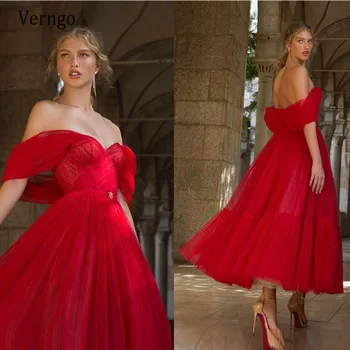 Verngo Sexy Raudona nuo Peties Vakaro Suknelės Kulkšnies Ilgio Liniją Su Rankovėmis Lady Oficialią Šalies Chalatai