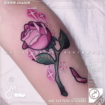 Animacinių filmų Rožių Žiedų Tatuiruotė Lipdukai Moterų Japonų Anime Vandeniui Laikinos Tatuiruotės Romantiška Tatuiruotės Arm Meno Netikrą Tatuiruotę