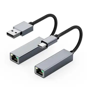USB Ethernet Adapter USB C Tipo Gigabit Adapter For Desktop Laptop MacBooks 1000/100 Mbps USB Ethernet Adapter Tinklo plokštė