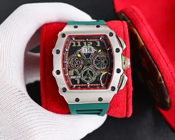 Boutique vyrų watch top avant-garde tuščiaviduriai dizainas, mechaninė, importuotų mechaninė, judėjimo, natūralaus kaučiuko dirželis RM65-01