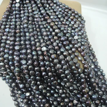 perlų karoliukai,9-11 mm, 100% Nekilnojamojo gėlo vandens prarasti perlas ,juodas perlas ,baroko formos-aukštos blizgesys-AAA perlai-