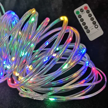 50/100 Led USB Vandeniui Girliandą Vamzdis Virvę String Apšvietimas RGB Nuotolinio Valdymo Lempos Lauko Kalėdų Apšvietimo, Sodo Dekoratyviniai