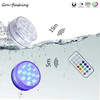 RGB Rechageable Povandeninis Žibintas 13 LED Baseinas Nakties Šviesos IP68 Vandeniui Siurbimo Lempos Lauke, Sodas Vazos, Žuvų Bakas