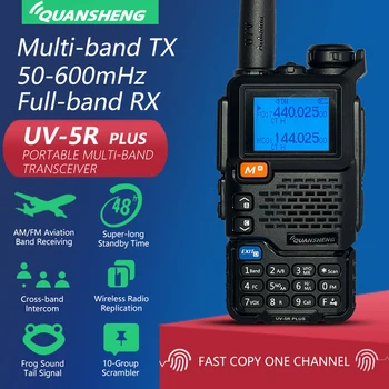 Quansheng UV-5R PLIUS Walkie Talkie 5W Oro Juostos Radijo Mokestis, UHF VHF DTMF FM Scrambler NOAA Bevielio Dažnio Dviejų krypčių CB Radijo ryšio