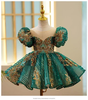 Prabangus China Gėlių Mergaičių Bamblys Princesė Vestuvių Suknelės, Šaliai, Inscenizacija Kamuolys Suknelė Tutu Sukneles