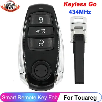 KEYECU Keyless Go 434MHz 315MHz 3/4 Mygtuką Volkswagen VW Touareg 2011-2018 Artumo Smart imobilizavimo Nuotolinio Rakto Pakabuku