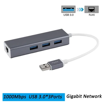 1000Mbps Tinklo plokštė Gigabit ethernet Usb Hub Ethernet Adapter PC Rj45, Šakotuvai 1000 Mbps Adaptador Tinklų Gigabit Ethernet Usb Adapteris