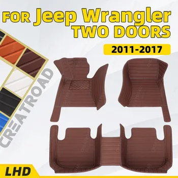 Automobilio grindų kilimėliai Jeep Wrangler DVIEJŲ DURŲ 2011 2012 2013 2014 2015 2016 2017 Auto Pėdų Pagalvėlės kiliminė danga Padengti Interjero Priedai