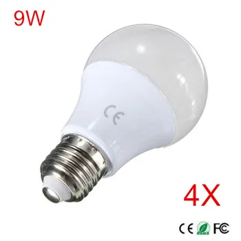 Didelės galios E27 9W AC85-265V LED Lemputė 22leds Žetonų 2835 SMD led šviesos žibintus, patalpų apšvietimas 4Pcs